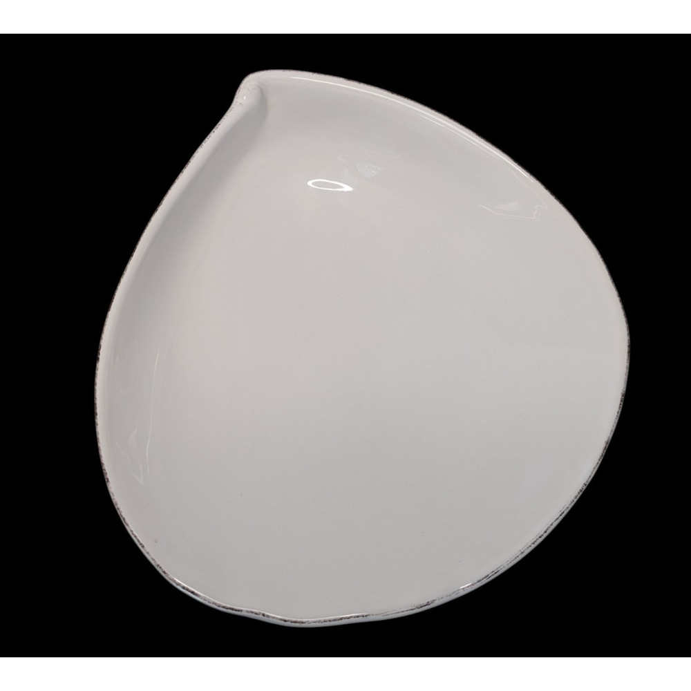Vietri Italy Lastra White Large 13" Oval Bowl Vegetable Bright White Serving